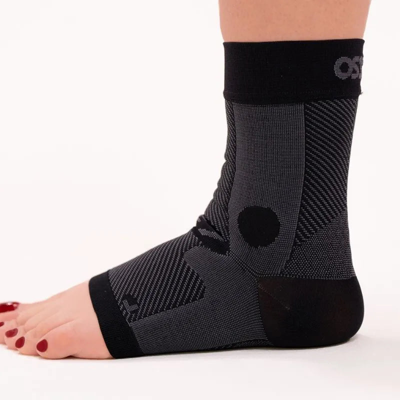 Side view of someone wearing the OrthoSleeve Compression Ankle Brace