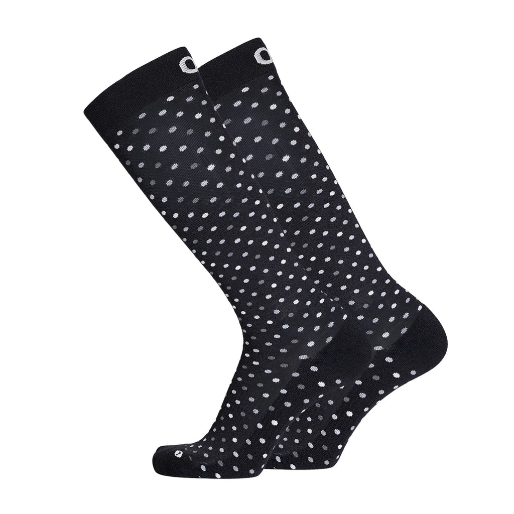 OrthoSleeve black polka dot compression socks