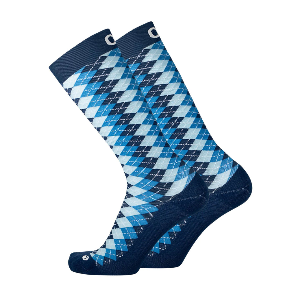 OrthoSleeve blue argyle compression socks