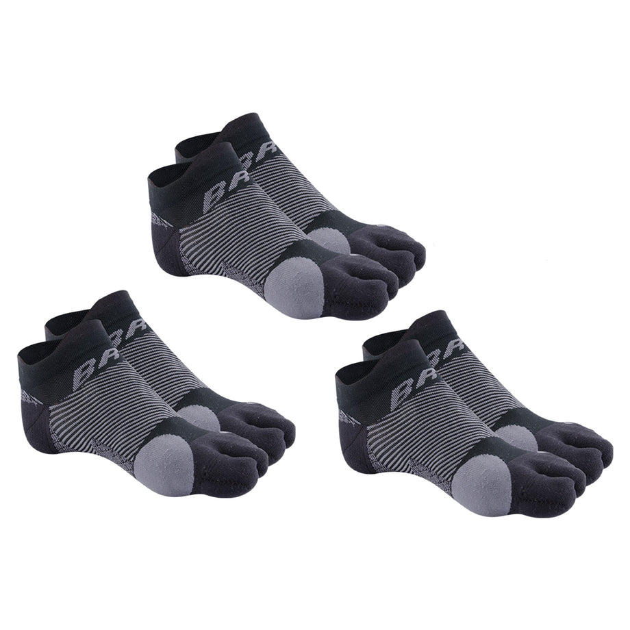 Orthosleeve BR04 Bunion Relief Socks w. Compression - Moisture Wicking  Split Toe - Gray - Large 