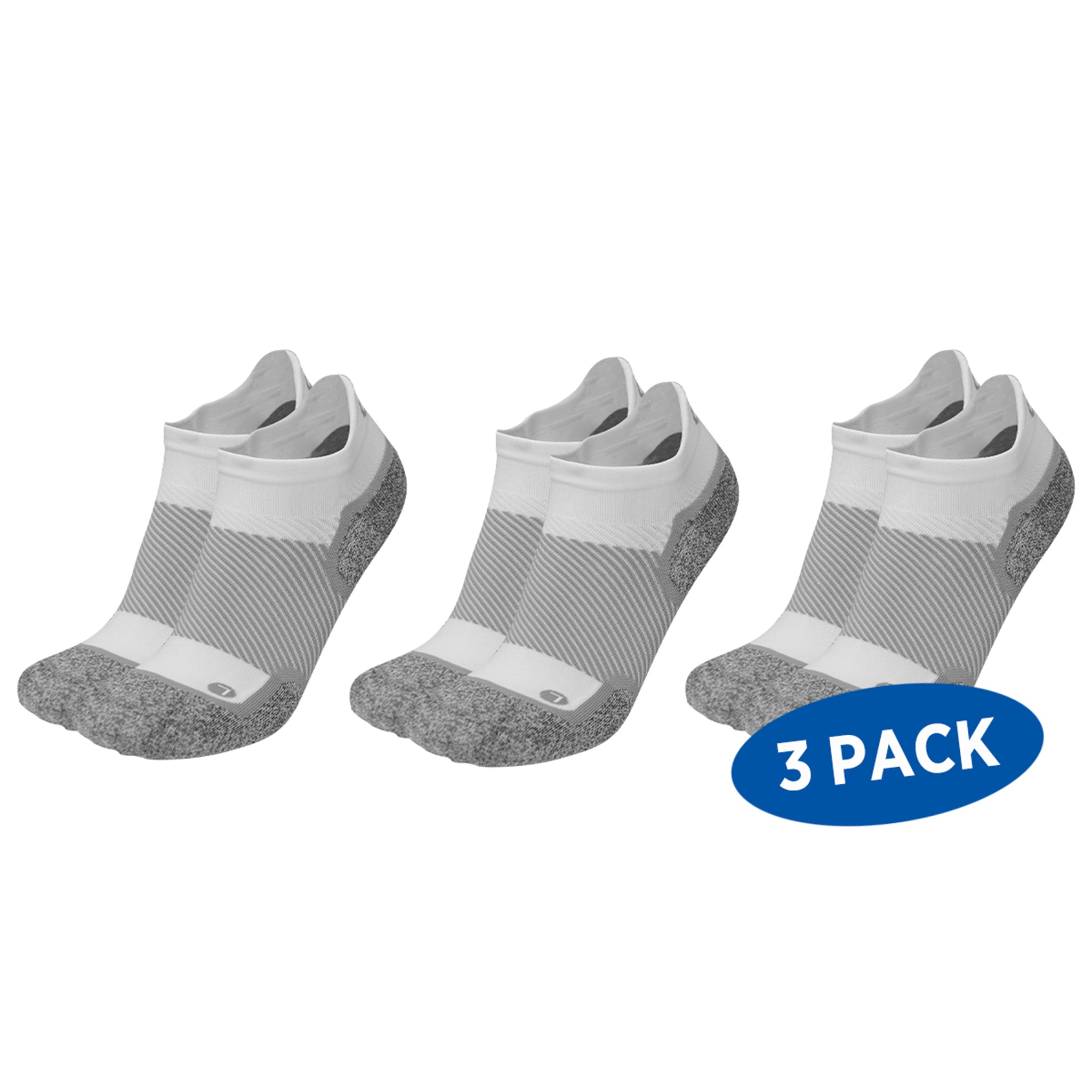 OrthoSleeve WC4 No Show Diabetic Socks, Wellness Socks for Sensitive Feet,  Neuropathy and Poor Circulation, Large Wide, No Show, 3 Pair, Black